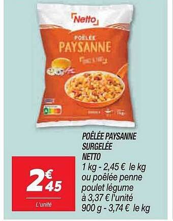 Netto Poêlée paysanne surgelée netto offre