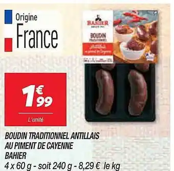 Netto Boudin traditionnel antillais au piment de cayenne bahier offre