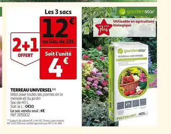 Auchan Terreau universel garden stsar offre