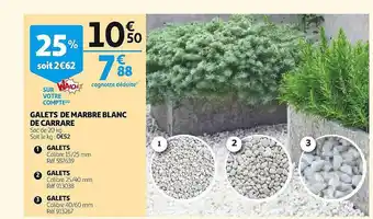 Auchan Galets de marbre blanc de carrare offre