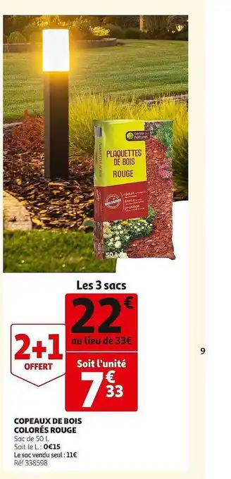Auchan Copeaux de bois colorés rouge offre