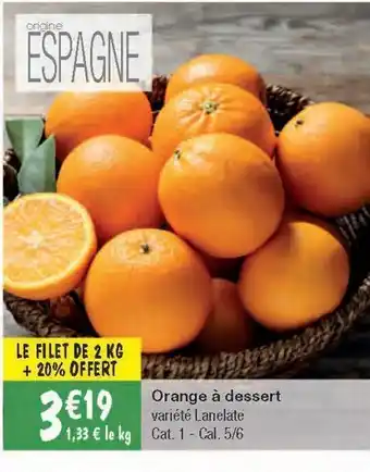 Migros Orange à dessert offre