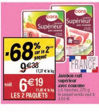 Migros Jambon cuit supérieur avec couenne offre