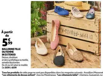 Ballerine Fille ou Femme In Extenso