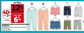 Auchan Bermuda ou Short ou Pantacourt Enfant In Extenso offre