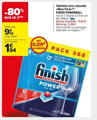 Tablettes Lave Vaisselle <<Maki Pack>> Finish Powerball