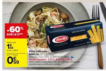 Carrefour Market Pates Collezione Barilla offre