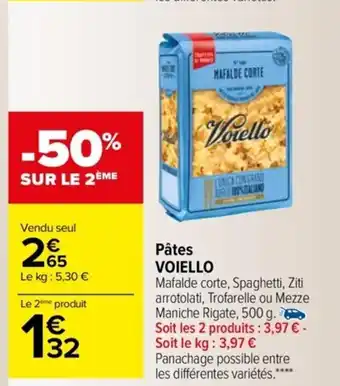 Carrefour Market Pates Voiello offre