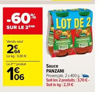 Carrefour Market Sauce Panzani offre