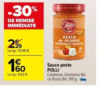 Carrefour Market Sauce Pesto Polli offre