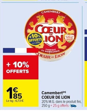 Carrefour Market Camembert Coeur De Lion offre