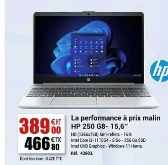 Office Depot La performance à prix malin hp 250 g8-15,6 offre