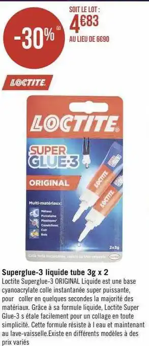 Superglue-3 liquide tube 3 g x 2 loctite