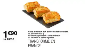 Monoprix Cake mœlleux aux olives en robe de lard offre