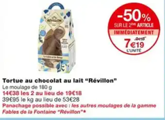 Monoprix Tortue au chocolat au lait "révillon" offre