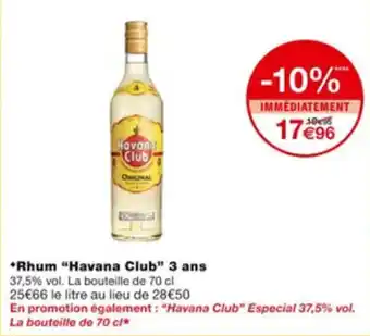 Rhum "havana club" 3 ans