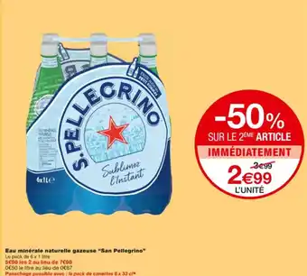 Monoprix Eau minérale naturelle gazeuse "SAN PELLEGRINO" offre