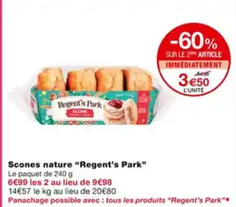 Monoprix Scones nature "REGENT'S PARK" offre