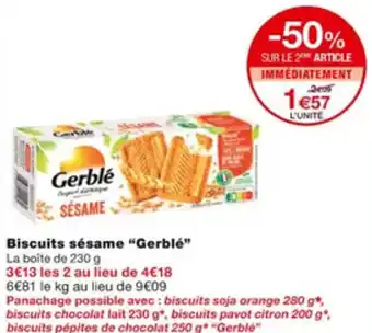 Monoprix Biscuits sésamé "gerblé" offre