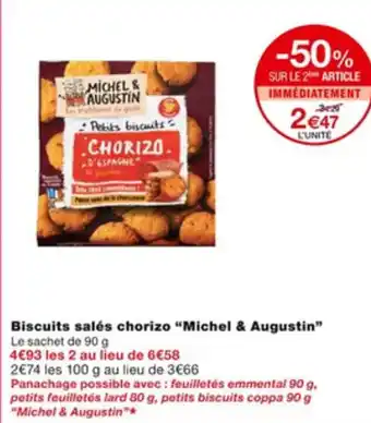 Monoprix Biscuits salés chorizo "MICHEL & AUGUSTIN" offre