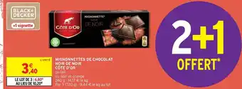 Intermarché Mignonnettes De Chocolat Noir De Noir Côte D'Or offre