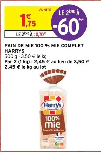 Pain de Mie 100% Mie Complet Harrys