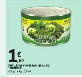 E.Leclerc Feuilles de vignes farcies au riz offre