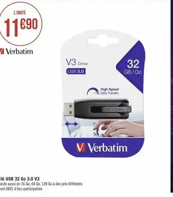 Clé usb 32 go 3.0 v3 verbatim
