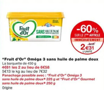 Monoprix Fruit D'Or Oméga 3 Sans Huile De Palme Doux offre