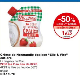 Créme De Normandie épaisse "Elle & Vire" Entiére