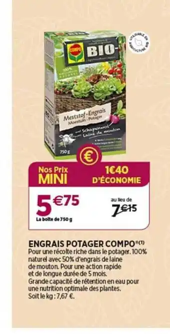 Engrais potager compo