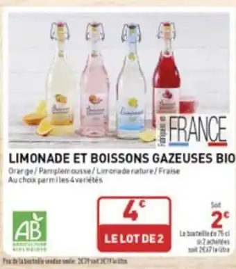 Grand Frais Limonade et boissons gazeuses bio offre