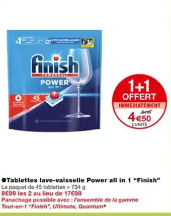 Monoprix Tablettes Lave-Vaisselle Power All In 1 "Finish" offre