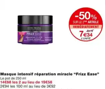 Masque Intensif Rèparation Miracle "Frizz Ease"