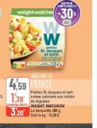 G20 Petites st jacques et torti crème safranée aux eclats de legumes weight watchers offre