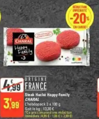 G20 Steak hache happy family charal offre
