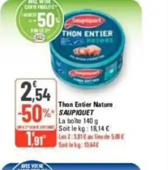 G20 Thon entier nature saupiquet offre