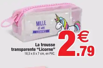 Bazarland La trousse transparente "licorne" offre