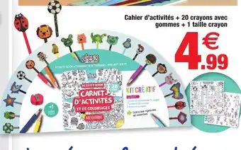Cahier d'activités + 20 crayons avec gommes + 1 taille crayon