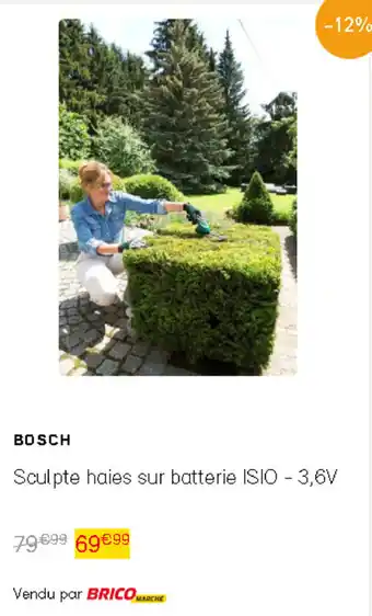 Bricomarché Sculpte haies sur batterie ISIO - 3,6V offre