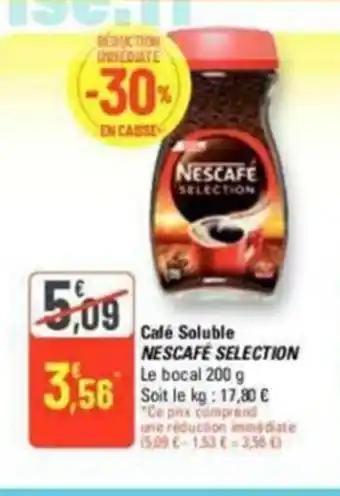 G20 Cafe soluble nescafe selection offre