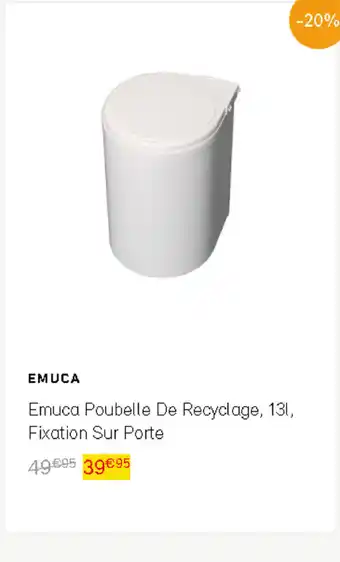Bricomarché Emuca poubelle de recyclage, 13I, fixation sur porte offre