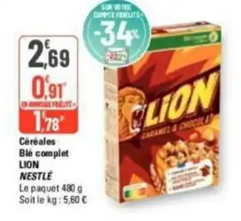 G20 Céréales ble complet lion nestle offre
