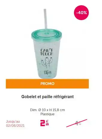 Gifi Gobelet et paille réfrigérant offre