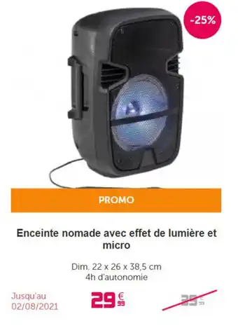Gifi Enceinte nomade avec effet de lumière et micro offre