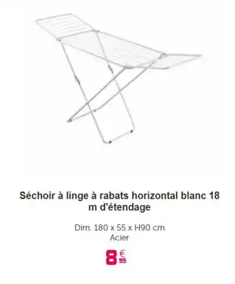 Gifi Séchoir à linge à rabats horizontal blanc 18 m d'etendage offre
