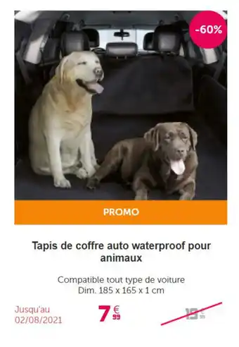 Gifi Tapis de coffre auto waterproof pour animaux offre
