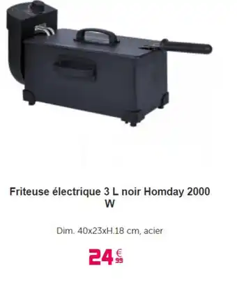 Gifi Friteuse électrique 3 L noir homday 2000 W offre
