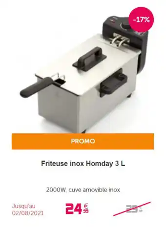 Gifi Friteuse inox homday 3 L offre