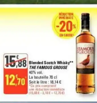 Blended scotch whisky the famous grouse